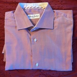 Robert Graham Pink Herringbone Dress Shirt